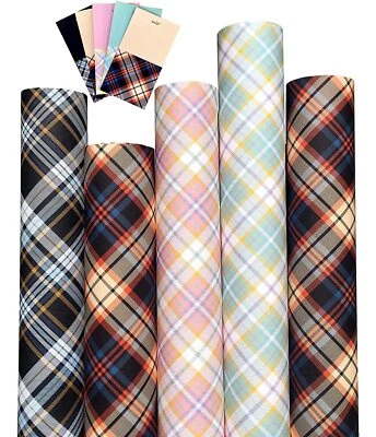Gift Wrapping Paper Birthday Wrap Roll Cover Rapping Papers Pack 5, 29" x 19" - Image 1 of 4