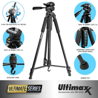  75" PROFESSIONAL LIGHTWEIGHT TRIPOD FOR CANON EOS REBEL 5D 6D 7D 60D 70D 80D T5 - Image 1 of 4