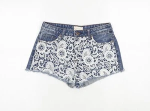 FOREVER 21 Womens Blue 100% Cotton Cut-Off Shorts Size W29 in Zip - Croch - Picture 1 of 10