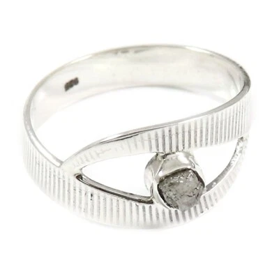 Anillo de plata de ley 925 con diamantes piedras preciosas ásperas joyería hecha a mano GESR367 Foto 1 de 4