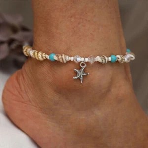 Bohemian Shell Starfish Summer Beach Anklet For Women Ankle Bracelet On Leg Gi3C - Picture 1 of 4