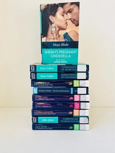 Large Print Mills & Boon - 10 Bk Lot - Billionaire /Babies -Erotic Romance HC GC - Picture 1 of 22
