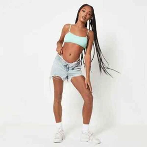 Missguided Scoop Neck Tie Back Bikini Top - Picture 1 of 4