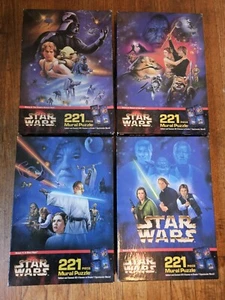 Vintage-Complete Set - 4 Star Wars 1997 221 Piece Jigsaw Puzzles 4 Make A Mural - Picture 1 of 5