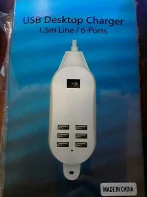 USB DESKTOP CHARGER 1.5M LINE 6 PORTS - Image 1 of 2