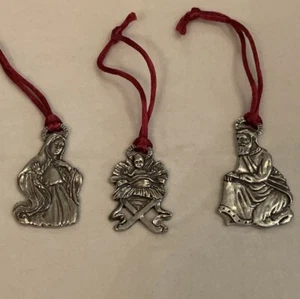 3 Vintage Nativity Christmas Pewter Ornaments (Seagull Canada, 1997) - Picture 1 of 13