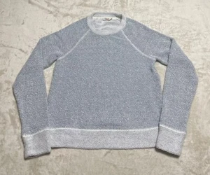 Faherty Sweatshirt Womens Small Blue White Long Sleeve Fleece Pullover - Picture 1 of 8