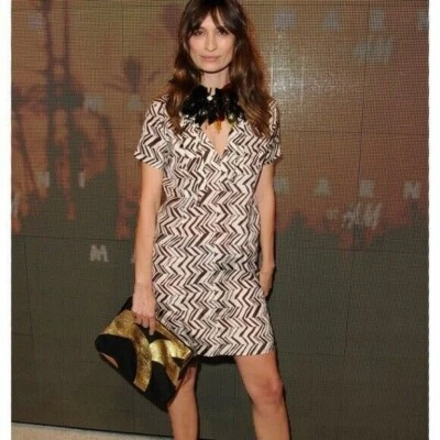 MARNI FOR H&M 100% SILK GEOMETRIC SHIRT SHIFT DRESS UK 10 EU 36 US 6 SMALL BNWT - Image 1 of 4