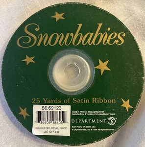 Dept 56 Snowbabies 25 Yards 3/8” Satin Ribbon New Pkg. - Picture 1 of 5