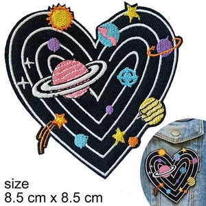 solar system heart iron on patch Space love star comet Astronomy milky way  mars - Picture 1 of 3