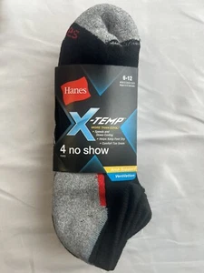 Hanes X-TEMP unsichtbare Herrensocken - schwarz - 4er-Pack - Größe 6-12 - Bild 1 von 5