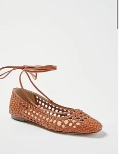 Ann Taylor Lydia Cognac Woven Leather Ballet Flat - NIB! - Picture 1 of 7
