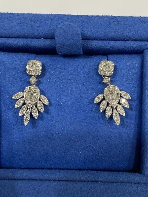 14k白金0.84克拉钻石吊坠耳环  — 第 1/4 张图片