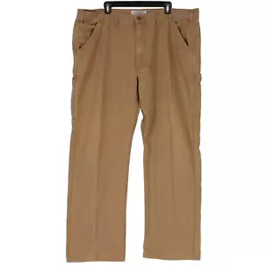 Vintage 70s BIG MAC Beige Khaki Denim Carpenter Work Jeans 46 x 36 pennys - Picture 1 of 9