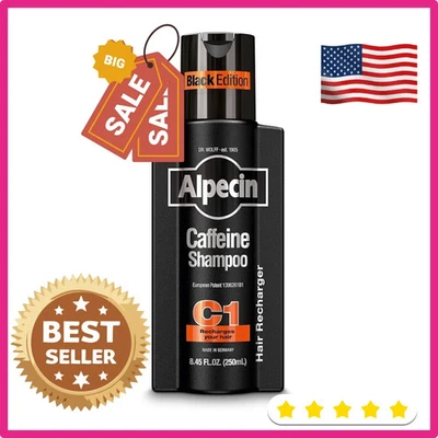 Champú con cafeína Alpecin C1 edición negra con fragancia audaz 8,45 OZ I cabello por Foto 1 de 4