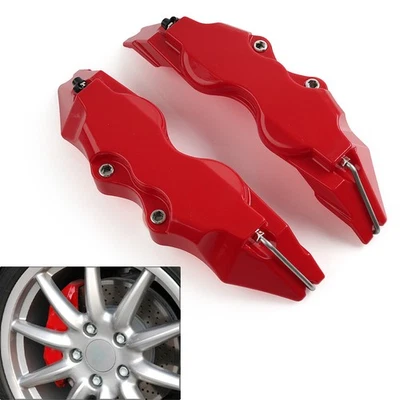 2x Universal Large Size 3D Style Car Auto Disc Brake Caliper Covers Set Kit Red Foto 1 de 4