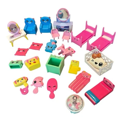 25 Shopkins Happy Places Petkins Furniture Lot Figures Pieces McDonald's Meal - Image 1 of 4