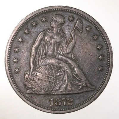 Raw 1872 Seated Dollar $1 Uncertified Ungraded US Silver Dollar Coin - Image 1 of 2