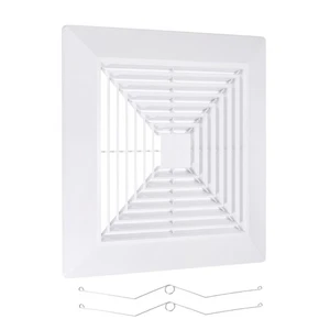 Cubierta de ventilador de escape de baño de 12 x 12 pulgadas, rejilla de ventilador de plástico ABS, blanco - Imagen 1 de 7