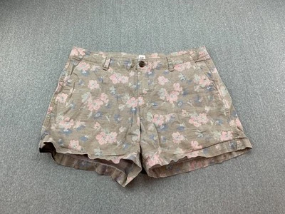 Lindos Pantalones Cortos Chinos Gap Floral Sarga Para Mujer 14 Tostados Florales Clásicos Cabaña Preppy Foto 1 de 4