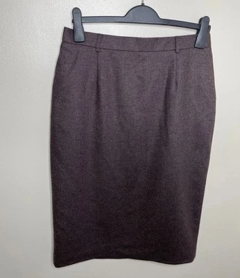 House Of Braur Brown Wool Tweed Pencil Skirt Size 14 Smart Country core Pockets - Image 1 of 4
