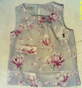 LADIES HOBBS FLORAL SLEEVELESS LINED SILK FLOATY TOP SIZE UK 10 - Picture 1 of 5