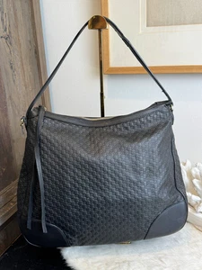 GUCCI Large Bree Micro-Guccissima Signature Black Leather Hobo - Bild 1 von 24