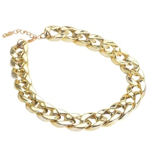 Collana girocollo catena cubana grossa per donna CCB plastica gioielli moda - Foto 1 di 5
