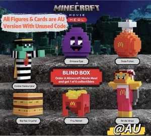McDonald's 2025 AU X A Minecraft Movie Collectable Toys &Card & Unused Code-Pick - Picture 1 of 43