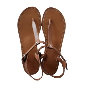 Coach braune Damen-Riemensandale aus Leder Größe 9 Boho Strand - Bild 1 von 17