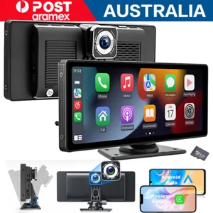 4K 10.26" Touch Dash Camera Cam Dual Car Recorder for CarPlay Android Auto FM - Picture 1 of 16