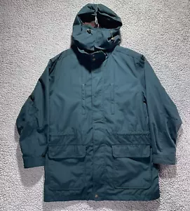 Lands End Parka Sz M Green Hooded Wool Lined Water Wind Resistant Winter Coat - Picture 1 of 5