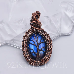 Hermosa joyería colgante envuelta en alambre de cobre labradorita Tree of Life LP-447 - Imagen 1 de 11
