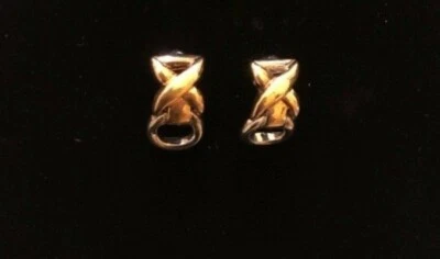 BIJOUX TERNERCRIS CROSS GOLD & SILVER TONE Earrings NEW - Image 1 of 2