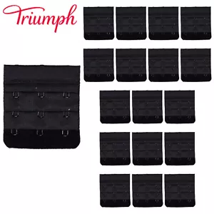 18 Pack Triumph 3 Hook Bra Band Extender Extension Clip On Band Strap Black Bulk - Picture 1 of 5