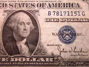 USA $1 1935 D B78171151G # SILVER Certificate BLUE Seal Washington Dollar Money - Picture 1 of 3