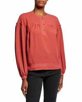 Blusa campesina manga larga JOIE XXS 2XS Mirna para mujer Desert Spice crepé Foto 1 de 4