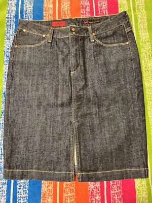 AG Adriano Goldschmied Jean Skirt Size 30 Dark Wash Precise Pencil Made In USA - Image 1 of 4