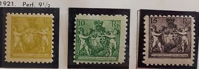 Liechtenstein 1921 Coat of Arms Pref 91/2 SN :54 59 61 - Image 1 of 2