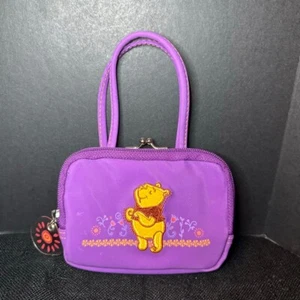 Disney Winnie The Pooh Mini Purse/Wallet Purple Flowers 4" - Picture 1 of 8