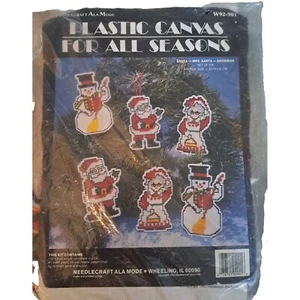 Needlecraft Ala Mode Plastic Canvas For All Seasons New Sealed 6 Ornament Kit - Picture 1 of 2