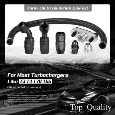 New 10an Turbo Nylon Braided Oil Drain Return Line T3 T4 T04E T70 T60 T61 GT35 - Изображение 1 из 4