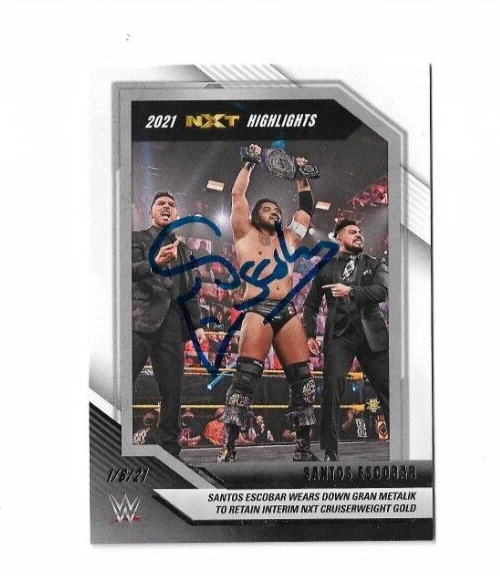 WWE NXT SANTOS ESCOBAR  Signed 2022 Panini NXT 2.0  Highlights Card #1 - Image 1 of 1