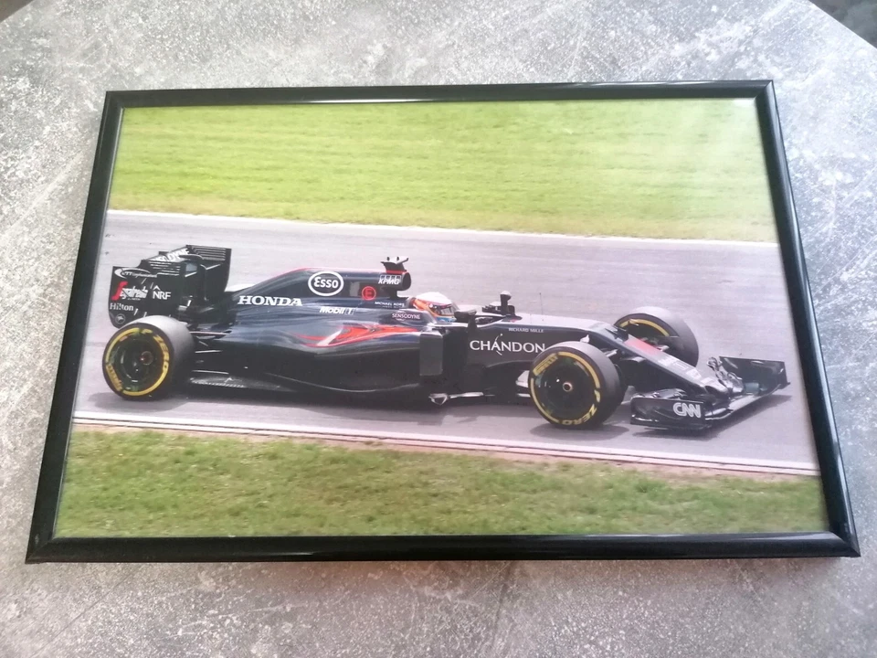 1 ORIGINAL FORMEL 1  FOTO MIT BILDERRAHMEN VON FERNANDO ALONSO 20X30 CM  - Bild 1 von 1
