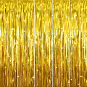3.2 Ft X 9.8 Ft Metallic Tinsel Foil Fringe Curtains Party Photo Backdrop Party - Picture 1 of 12