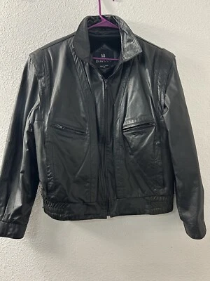 Винтажная мотоциклетная куртка Bermans черная кожа мужская 40 на молнии мото панк ретро - Изображение 1 из 4