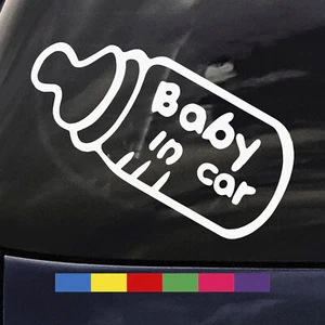 BABY IN CAR SIGN DECAL VINYL FUNNY STICKER FOR CAR BUMPER WINDOW HQ - Picture 1 of 4
