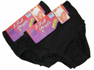 MK-ONESTOPSHOP 3 Pack Ladies/Womens Full Mama Briefs 100% Cotton Knickers Underwear Multi Sizes
