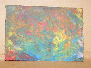 ACEO Original Art Trading Card Acrylic Abstract Painting by NuoVo (#50) - Picture 1 of 2