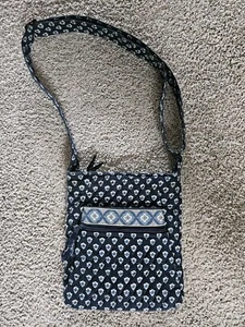 Vera Bradley 2005 Nantucket Navy Hipster Crossbody Purse Cotton Quilted Bag  - Picture 1 of 15